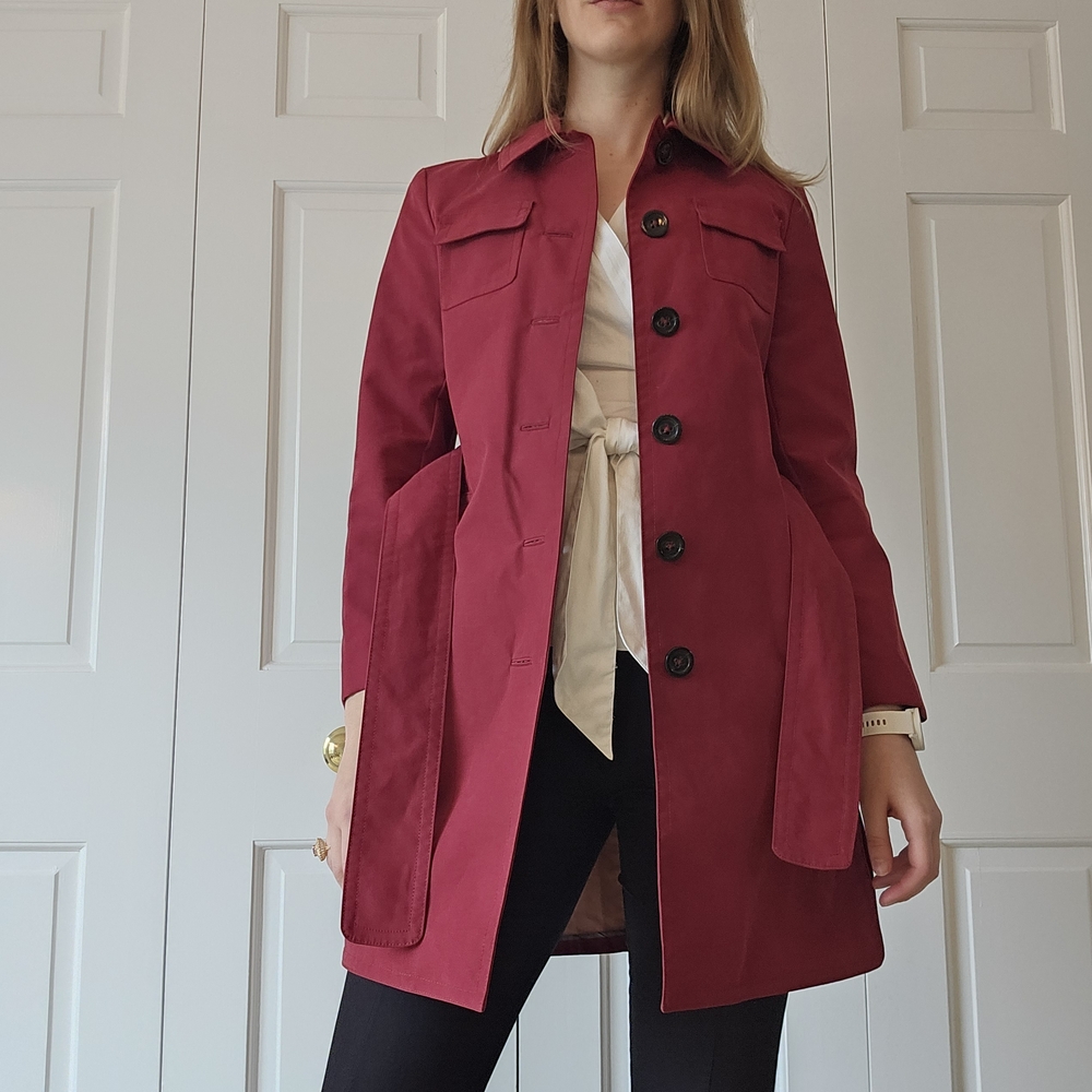Brooks Brothers Burgundy Trench Coat